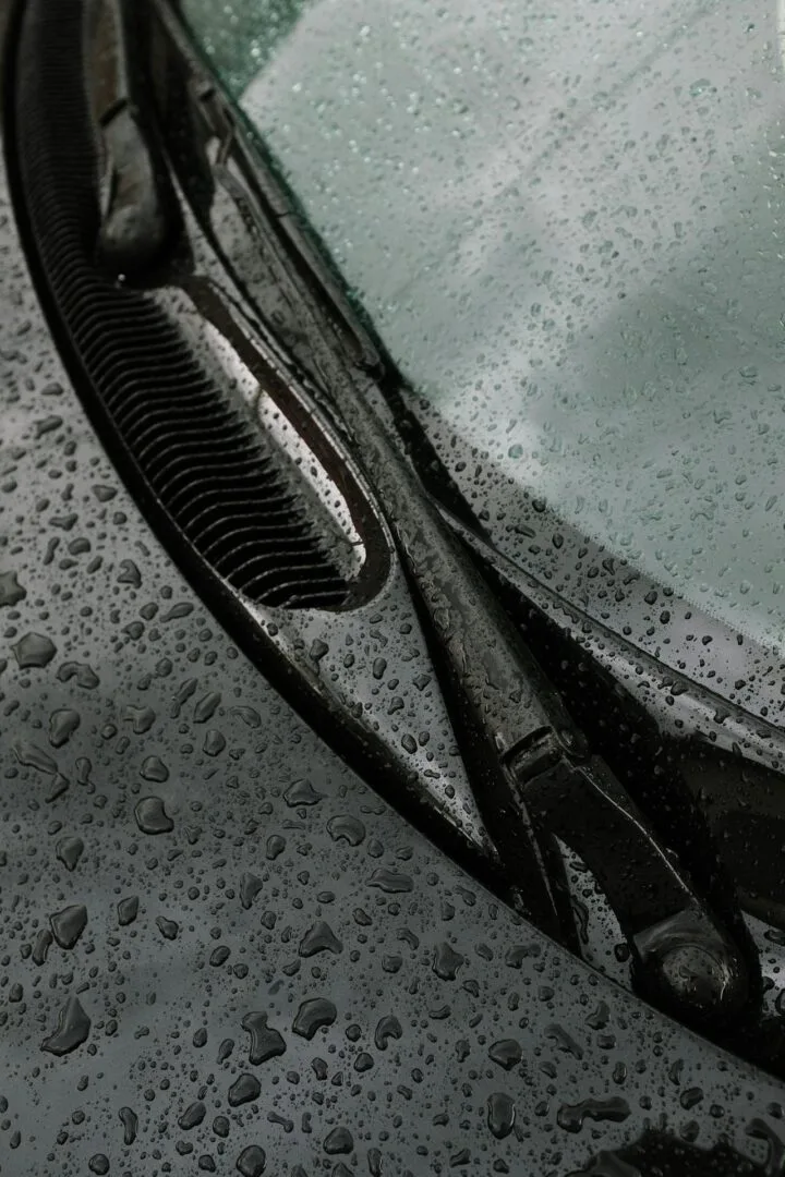 Photo of Car Wipers With Water Drops.