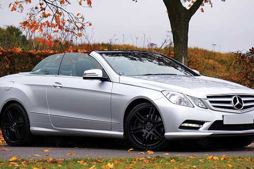 Convertible Mercedes with immaculate auto glass