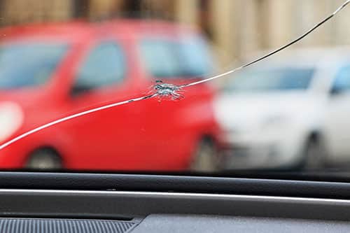 Large crack on windscreen