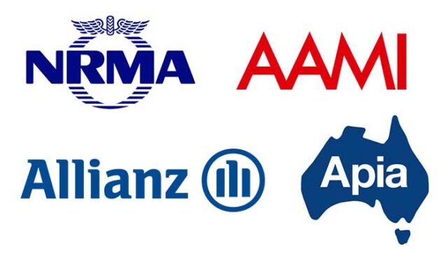 Insurance brand logos of NRMA, AAMI, Allianz & Apia