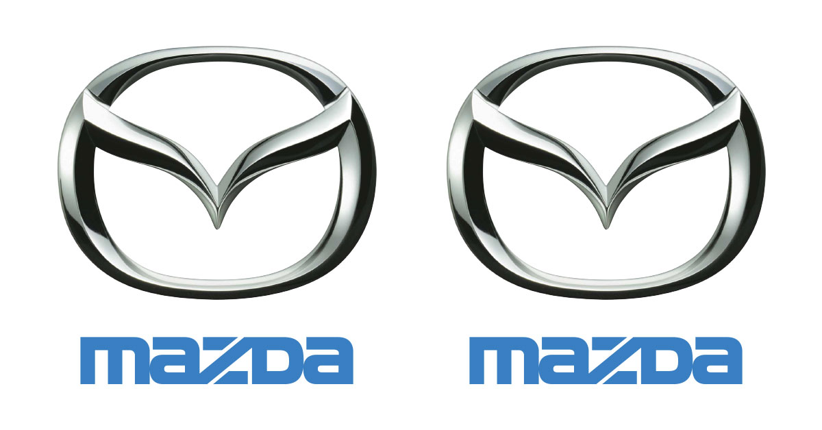 Mazda Logo shown twice