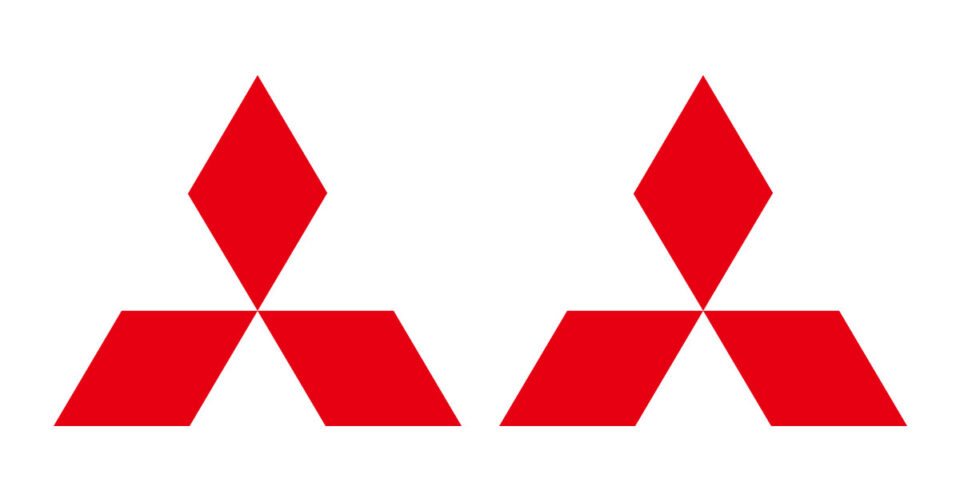 Mitsubishi Logo shown twice