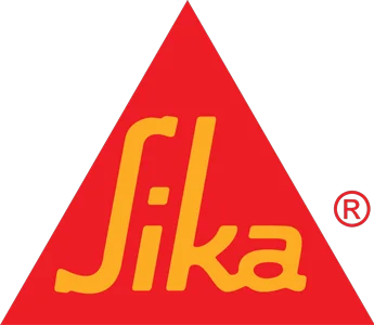 Red triangle with Sika written in yellow.